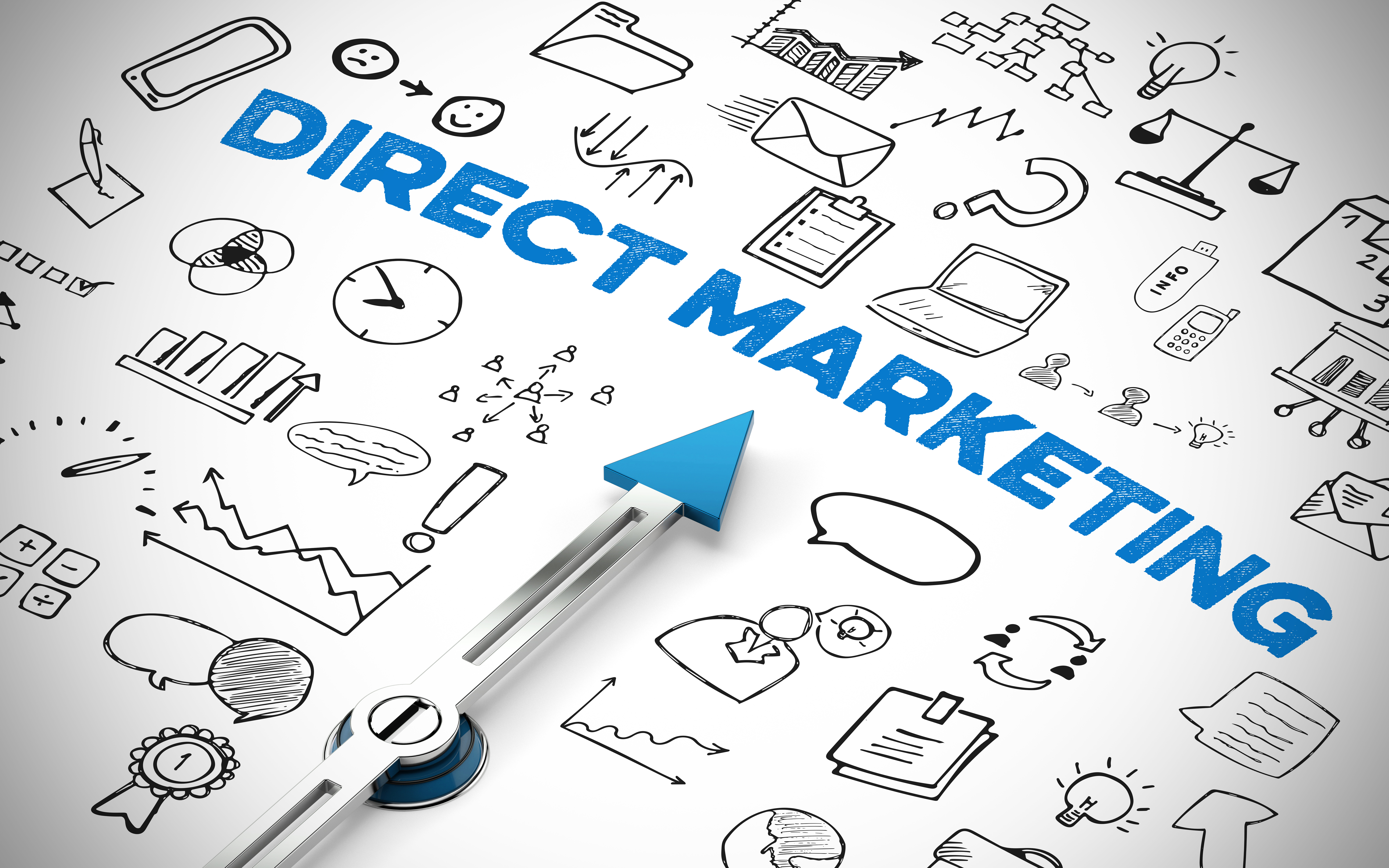 direct marketing solutions shown in a sketch